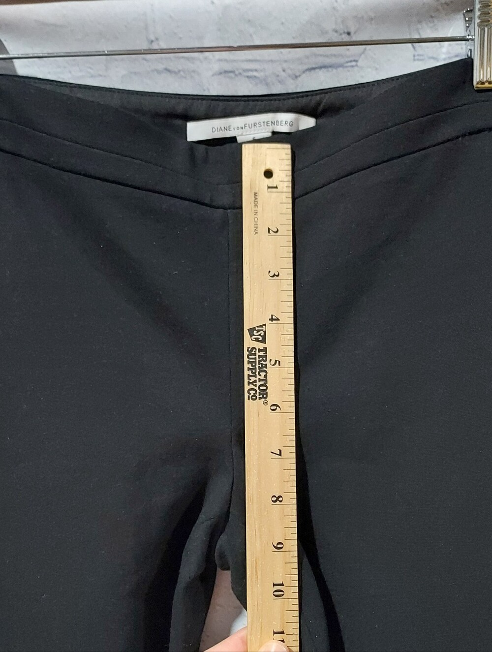 Diane Von Furstenberg Size 6 Ponte Black Pants Side Zip Career Office Business - Picture 9 of 16